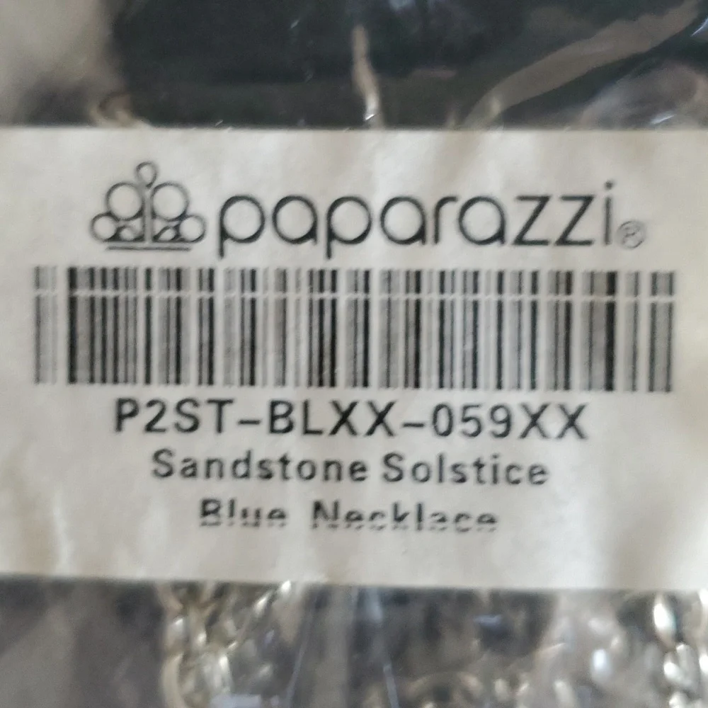 6/$10 Sandstone solstice blue necklace Paparazzi - Picture 2 of 2